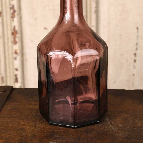 #56009 2x6 Vintage Octagonal Purple Glass Vase image 3