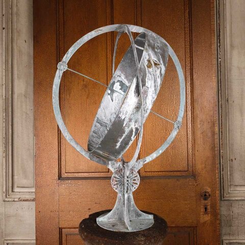 #56017 Metal Armillary Garden Ornament & Pedestal image 4
