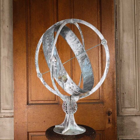 #56017 Metal Armillary Garden Ornament & Pedestal image 5