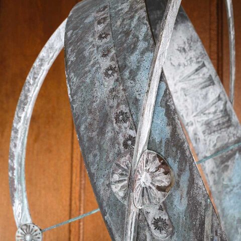 #56017 Metal Armillary Garden Ornament & Pedestal image 8