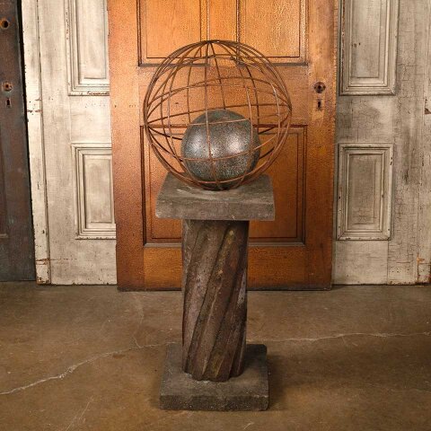 Metal Spheres & Pedestal Garden Ornament
