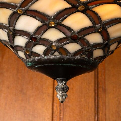 #56031 16" Salvaged Modern Stained Glass Chandelier image 2