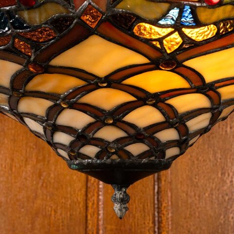 #56031 16" Salvaged Modern Stained Glass Chandelier image 3