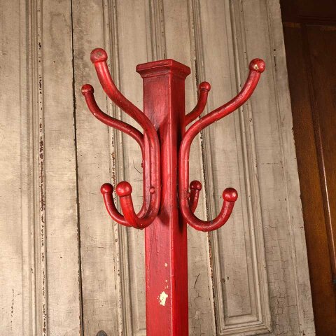 #56045 Vintage Painted Metal Hall Tree Coat Rack image 3