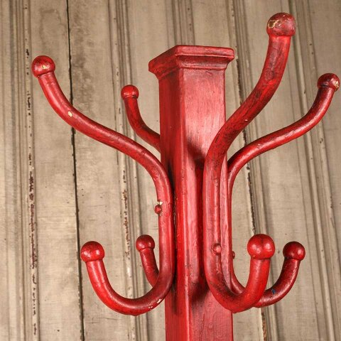 #56045 Vintage Painted Metal Hall Tree Coat Rack image 4