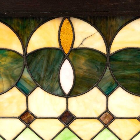 #56054 95x20 Antique Stained Glass Window Sash image 2