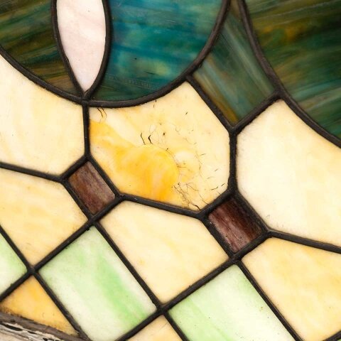 #56054 95x20 Antique Stained Glass Window Sash image 8