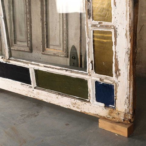 #56091 27x52 Antique Colored Glass Window Sash image 6