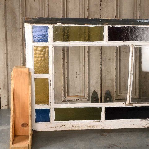 #56091 27x52 Antique Colored Glass Window Sash image 7