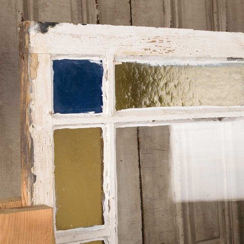 #56092 27x52 Antique Colored Glass Window Sash image 3