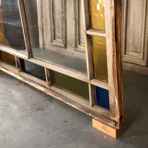 #56092 27x52 Antique Colored Glass Window Sash image 4