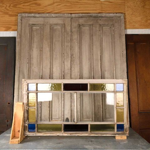 #56092 27x52 Antique Colored Glass Window Sash image 5