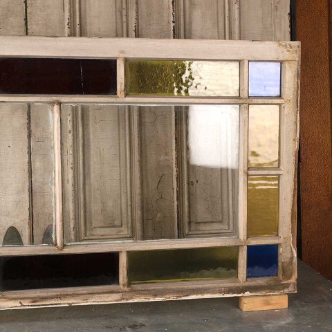 #56092 27x52 Antique Colored Glass Window Sash image 6