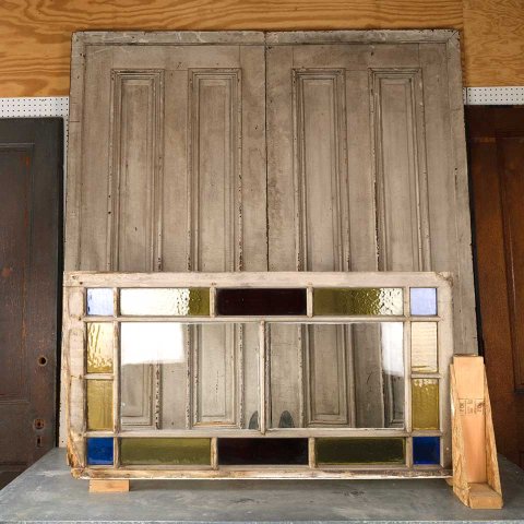 #56093 27x52 Antique Colored Glass Window Sash image 5
