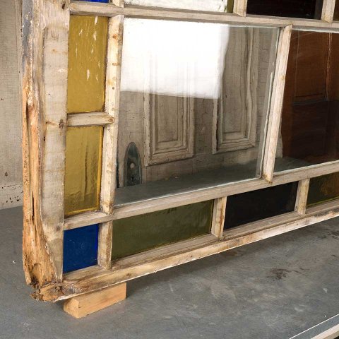 #56093 27x52 Antique Colored Glass Window Sash image 6