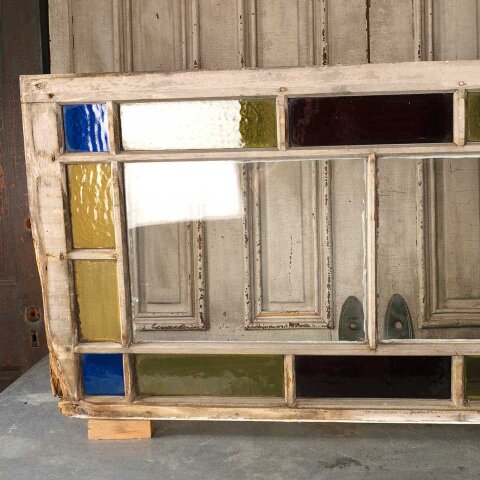#56093 27x52 Antique Colored Glass Window Sash image 8