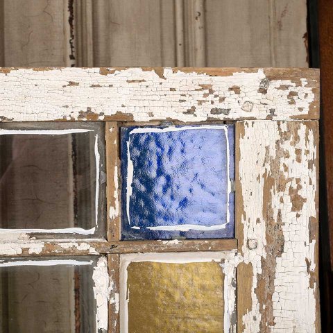 #56094 27x52 Antique Colored Glass Window Sash image 4