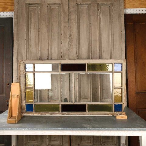 #56094 27x52 Antique Colored Glass Window Sash image 6