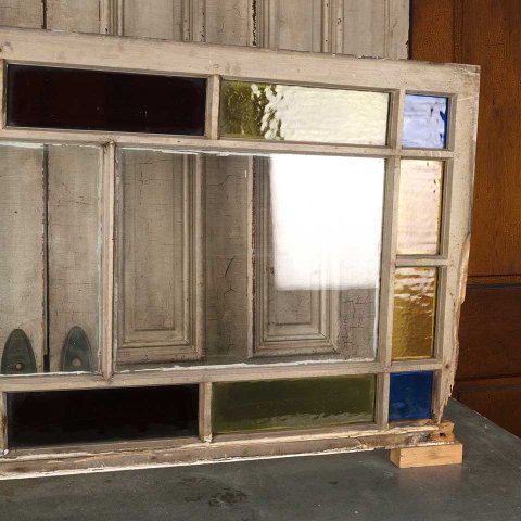 #56094 27x52 Antique Colored Glass Window Sash image 7
