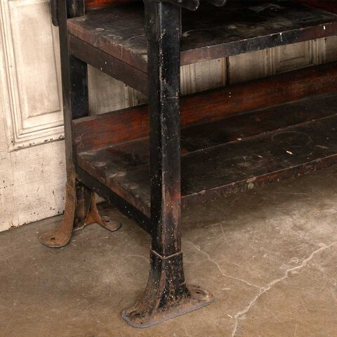#56320 55x37 Antique Industrial Wood Workbench image 2
