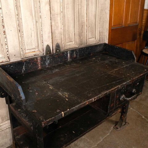 #56320 55x37 Antique Industrial Wood Workbench image 3