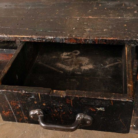 #56320 55x37 Antique Industrial Wood Workbench image 5