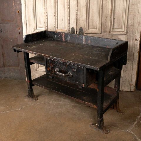 #56320 55x37 Antique Industrial Wood Workbench image 8