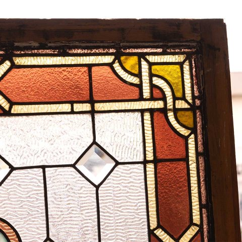#56510 32x65 Large Antique Stained Glass Window image 2
