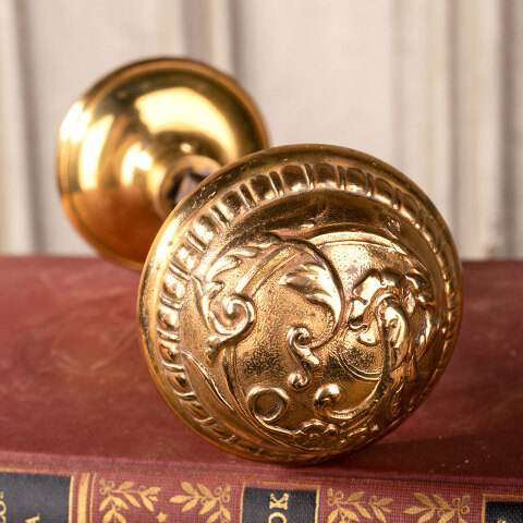 #7813 Pair of Russell & Erwin De Bercy Pattern Doorknobs image 5